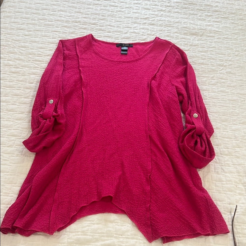 Hot pink Seersucker Tunic